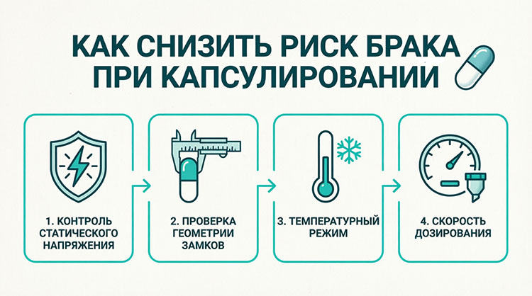 снизить брак при капсулировании
