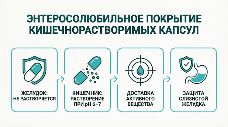 Энтеросолюбильное покрытие капсул