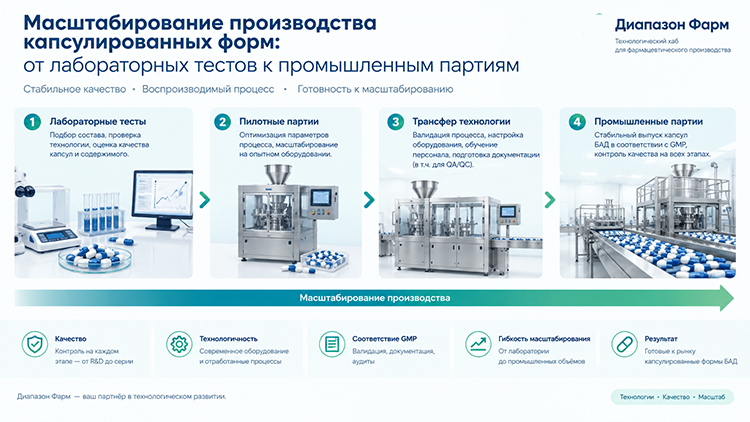 Масштабирование производства капсул БАД